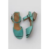 Bueno Shoes 01WS7504 Yeşil Deri Kadın Topuklu Sandalet