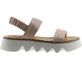 Bueno Shoes 01WS8001 Pudra Deri Kadın Dolgu Topuklu Sandalet