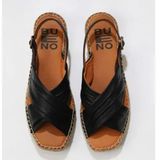 Bueno Shoes 01WS9912 Siyah Deri Espadril Kadın Sandalet