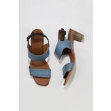 Bueno Shoes 01wu11100 Mavi Deri Topuklu Kadın Sandalet