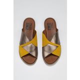 Bueno Shoes 01WU3000 Sarı Gri Süet Deri Kadın Sandalet