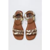 Bueno Shoes 01WU3415 Sarı Pudra Parlak Deri Kadın Düz Sandalet