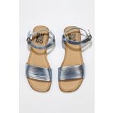Bueno Shoes 01WU3420 Mavi Parlak Deri Kadın Sandalet