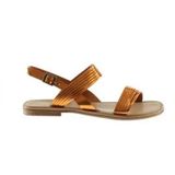 Bueno Shoes 01WU3421 Turuncu Parlak Deri Kadın Düz Sandalet