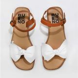 Bueno Shoes 01WU3424 Beyaz Taba Deri Kadın Sandalet