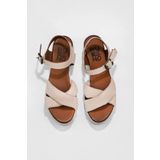 Bueno Shoes 01WU3702 Pembe Deri Kadın Dolgu Topuklu Sandalet