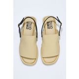 Bueno Shoes 01WU4108 Sarı Siyah Deri Kadın Sandalet