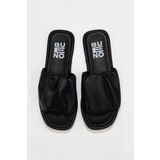 Bueno Shoes 01wu4125 Siyah Deri Düz Kadın Terlik