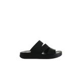 Bueno Shoes 01WU4629 Siyah Deri Kadın Dolgu Topuklu Terlik
