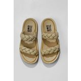 Bueno Shoes 01WU4640 Sarı Deri Kadın Dolgu Topuklu Terlik