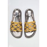 Bueno Shoes 01wu5828 Sarı Multi Deri Düz Kadın Terlik