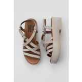Bueno Shoes 01WU6006 Bej Süet Kadın Dolgu Topuklu Sandalet