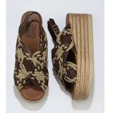 Bueno Shoes 01WU6115 Taba Deri Kadın Dolgu Topuklu Espadril Sandalet