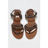 Bueno Shoes 01WU7406 Gri Parlak Deri Kadın Sandalet