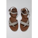 Bueno Shoes 01WU7419 Gri Deri Kadın Düz Sandalet