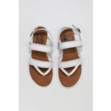 Bueno Shoes 01wu7423 Beyaz Deri Kadın Sandalet