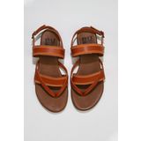Bueno Shoes 01wu7423 Turuncu Deri Düz Kadın Sandalet