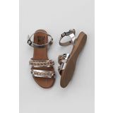 Bueno Shoes 01WU7434 Bej Parlak Deri Kadın Sandalet