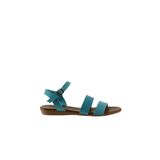 Bueno Shoes 01WU7436 Turkuaz Nubuk Kadın Düz Sandalet