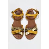 Bueno Shoes 01WU7442 Sarı Multi Deri Kadın Sandalet