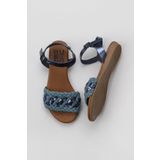 Bueno Shoes 01WU7449 Mavi Parlak Deri Kadın Sandalet