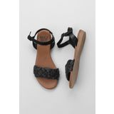 Bueno Shoes 01WU7450 Siyah Deri Kadın Sandalet