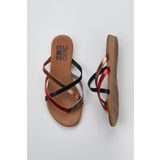 Bueno Shoes 01WU7458 Gri Multi Deri Kadın Parmak Arası Terlik
