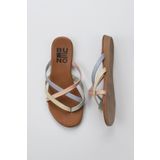 Bueno Shoes 01WU7458 Haki Multi Deri Kadın Parmak Arası Terlik