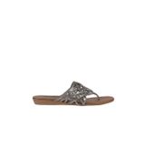 Bueno Shoes 01WU7460 Gümüş Parlak Deri Kadın Parmak Arası Terlik