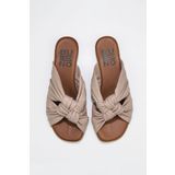Bueno Shoes 01wu8800 Gri Deri Kadın Düz Terlik