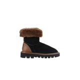 Bueno Shoes 01WV10205 Siyah Kahve Deri Süet Kadın Düz Bot