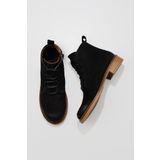 Bueno Shoes 01WV6002 Siyah Nubuk Düz Kadın Bot