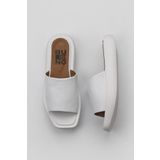 Bueno Shoes 01WY1000 Beyaz Deri Kadın Dolgu Topuklu Terlik