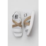 Bueno Shoes 01WY1011 Beyaz Hasır Deri Kadın Sandalet