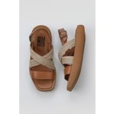 Bueno Shoes 01WY1011 Taba Hasır Koyu Deri Kadın Sandalet