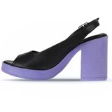 Bueno Shoes 01WY12300 Siyah Lila Deri Kadın Topuklu Sandalet