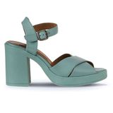 Bueno Shoes 01WY12301 Yeşil Açık Deri Topuklu Kadın Sandalet