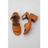 Bueno Shoes 01WY12502 Turuncu Deri Topuklu Kadın Sandalet