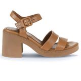 Bueno Shoes 01WY12506 Taba Deri Topuklu Kadın Sandalet