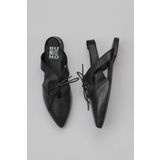 Bueno Shoes 01WY1803 Siyah Deri Düz Kadın Sandalet