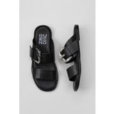 Bueno Shoes 01WY2001 Siyah Deri Kadın Düz Terlik