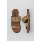 Bueno Shoes 01WY2006 Bej Deri Kadın Düz Terlik