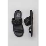 Bueno Shoes 01WY2006 Siyah Deri Kadın Düz Terlik