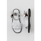 Bueno Shoes 01WY2024 Beyaz Deri Kadın Düz Sandalet