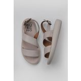 Bueno Shoes 01WY2300 Gri Deri Kadın Düz Sandalet