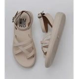 Bueno Shoes 01WY2315 Krem Deri Kadın Parmak Arası Sandalet