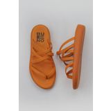 Bueno Shoes 01WY2317 Turuncu Deri Kadın Parmak Arası Terlik