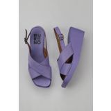 Bueno Shoes 01WY2411 Lila Deri Kadın Dolgu Topuklu Sandalet
