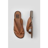 Bueno Shoes 01WY2507 Taba Deri Kadın Düz Terlik