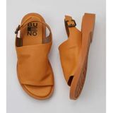 Bueno Shoes 01WY2917 Turuncu Deri Kadın Düz Sandalet
